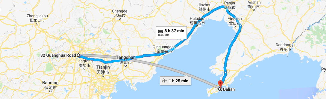 How to get from Dalian to the embassy in Beijing